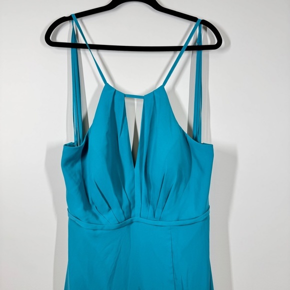 Azazie Blue Teal Wedding Guest Bridesmaid Long Formal Event Dress Missing Size - Picture 4 of 14